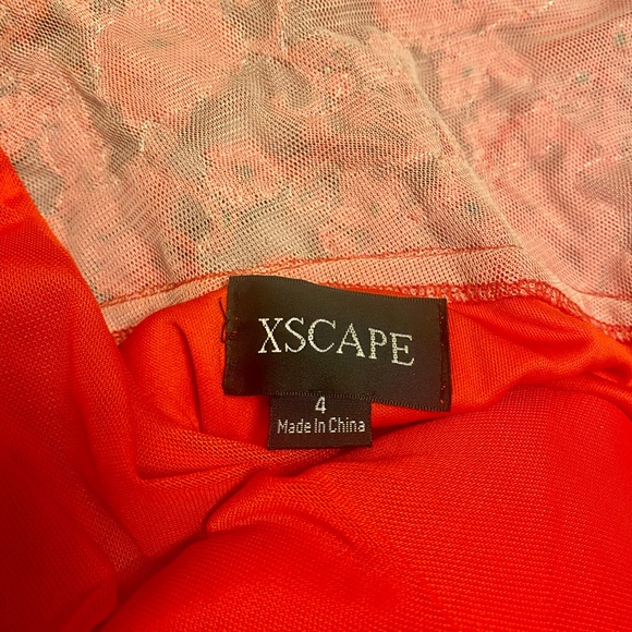 One Shoulder Red Dress Xscape - Picture 3 of 4